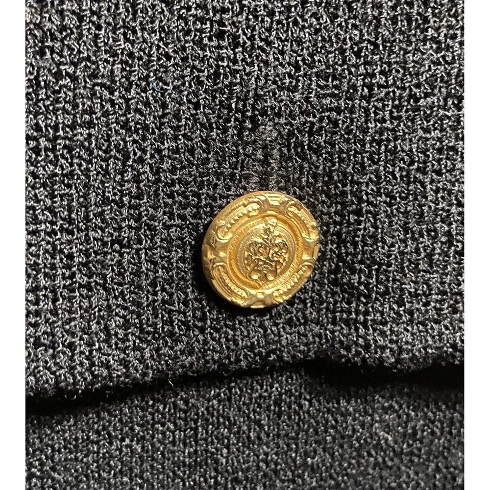 Classiques Entier Sweater Blazer XS Black Wool Military Gold Crest Buttons - Picture 5 of 9